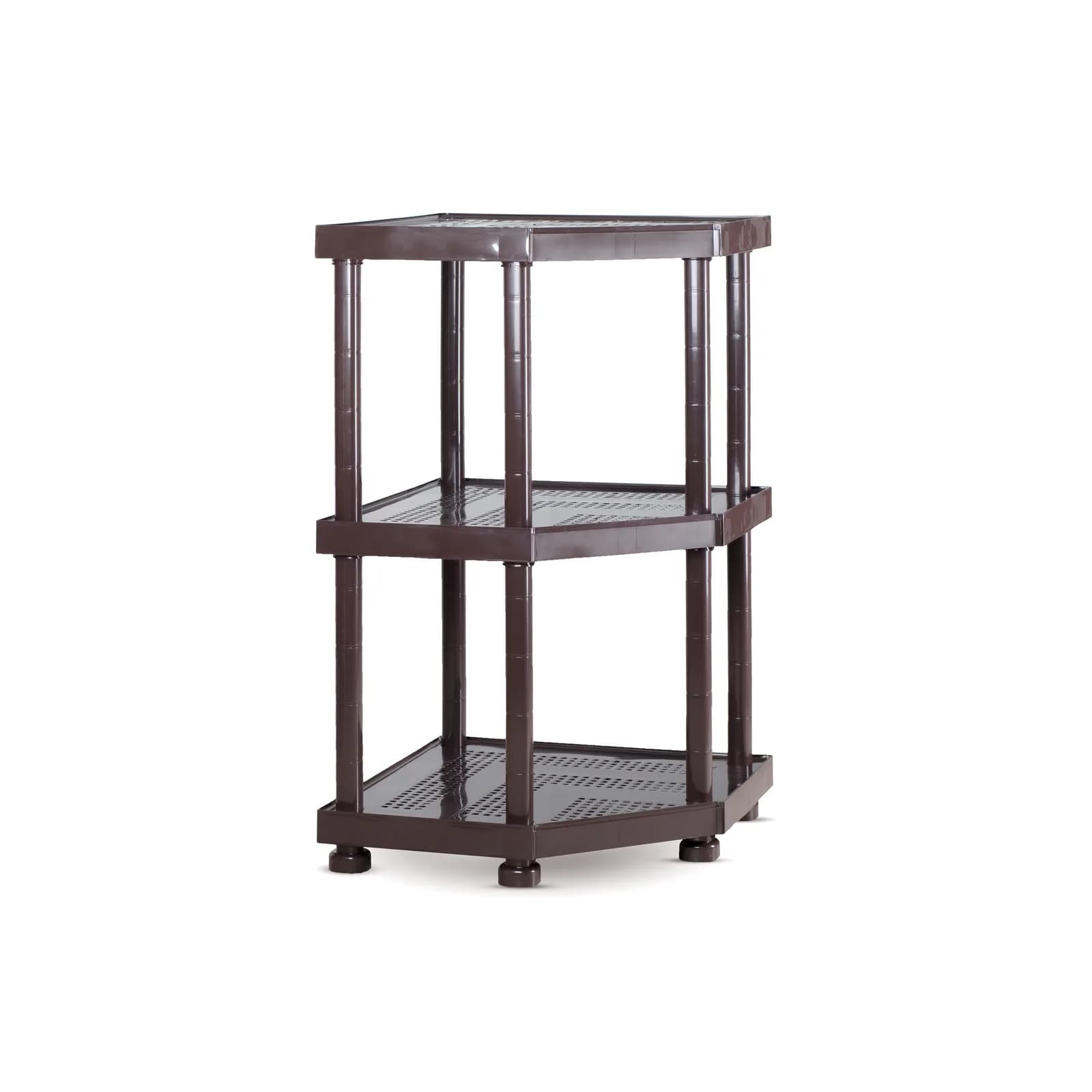 Corner Shelves — Three — Brown