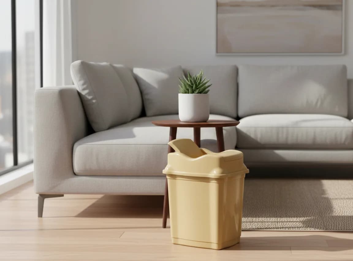 TRASH IN D ( waste basket 30 L ) — Beige