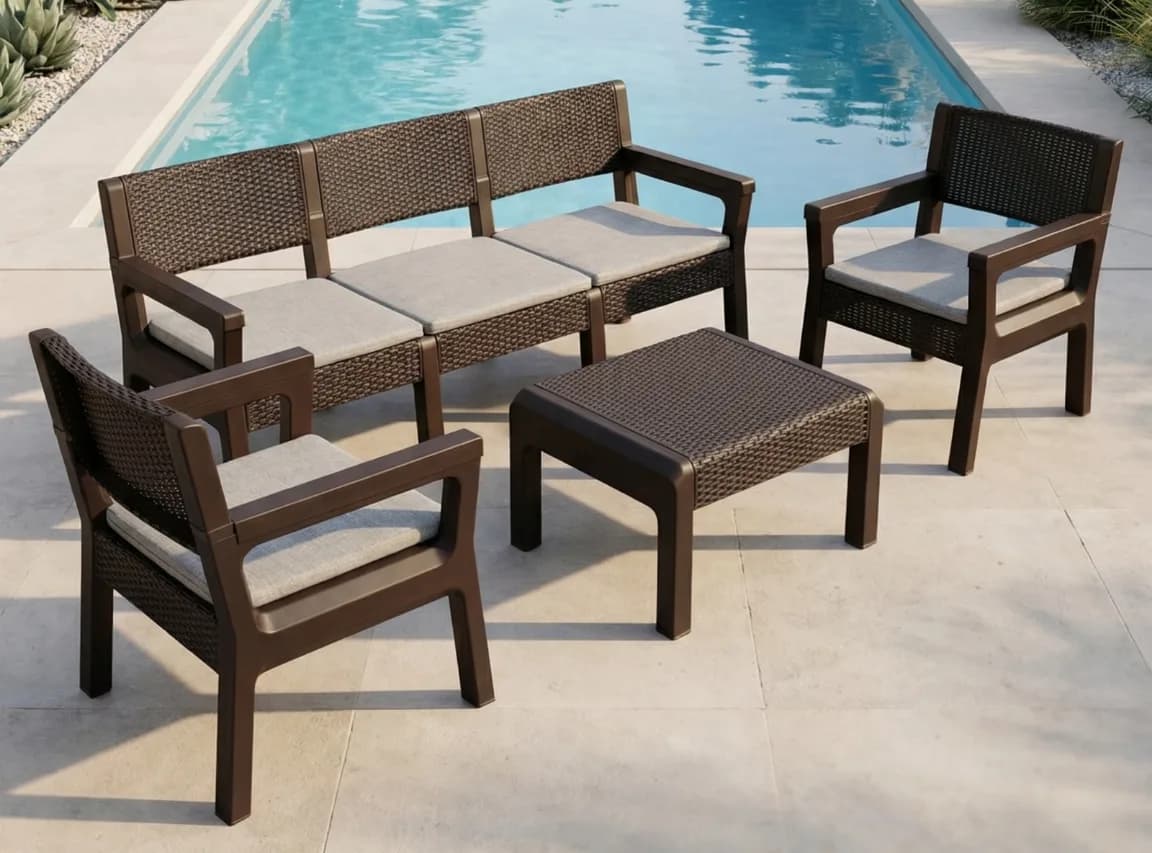 MEGA SET - 5 SEATERS — Brown- Beige