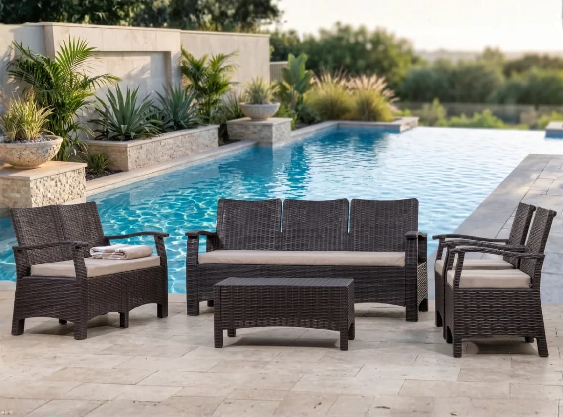 RATTAN 2 - 7 SEATERS — Brown- Beige