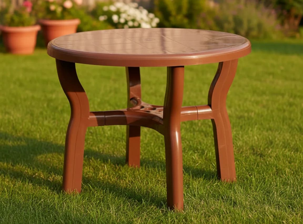 COMFORT ROUND TABLE WITH CONNECTORS — Brown
