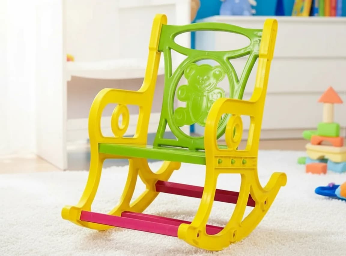 AMAN ROCKING CHAIR FOR KIDS — light green - yellow