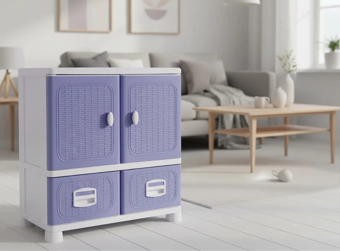 Petra Mini Locker — White - Blue