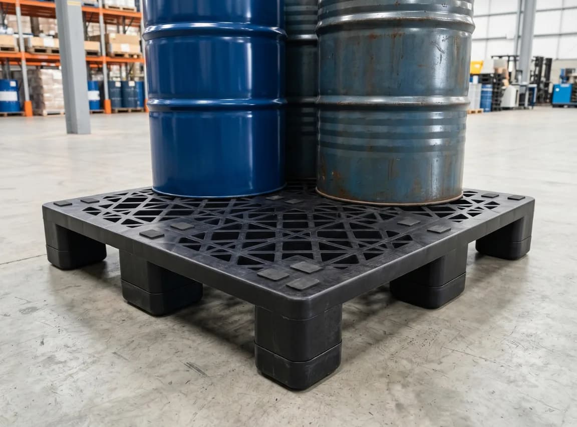 Mesh top surface-9 legs base ( 120*100 cm )/ Recycled Pallet — black