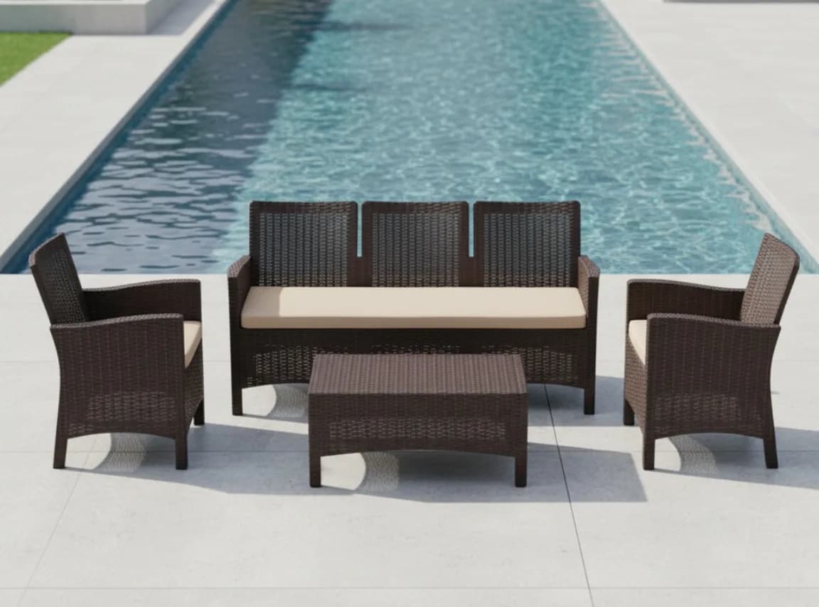 RATTAN SET -5 SEATERS
