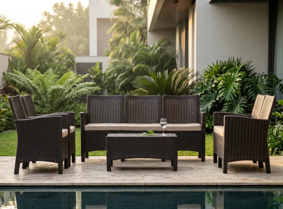 RATTAN SET -7 SEATERS