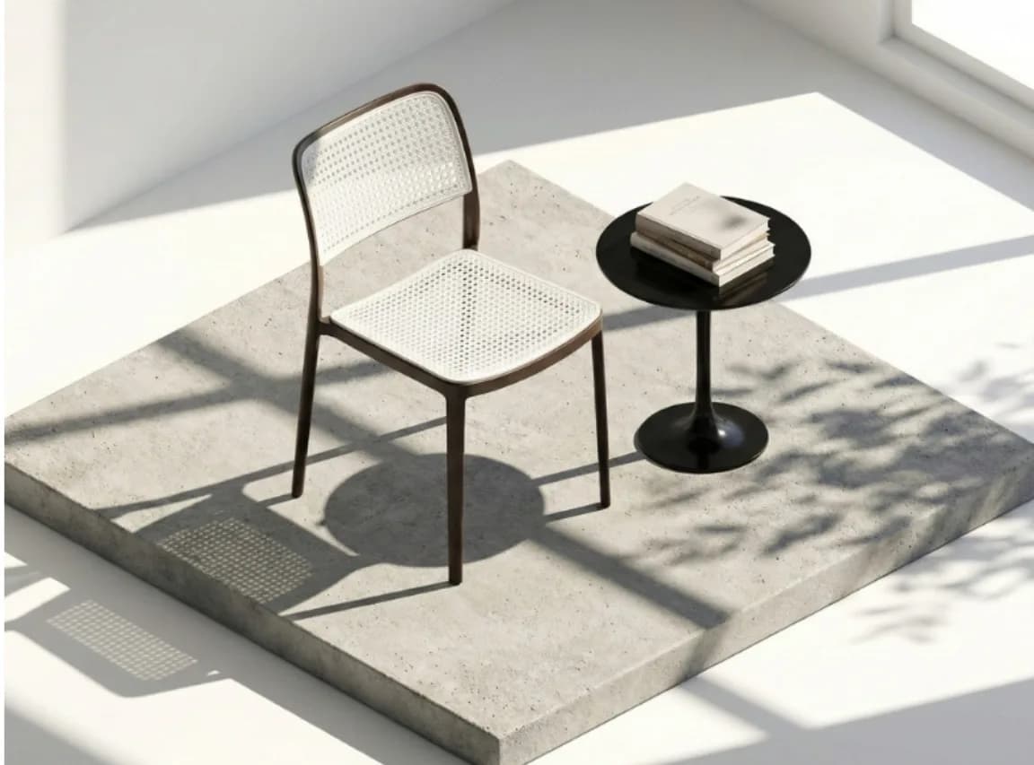 MOON CHAIR Armless Chair — White - black
