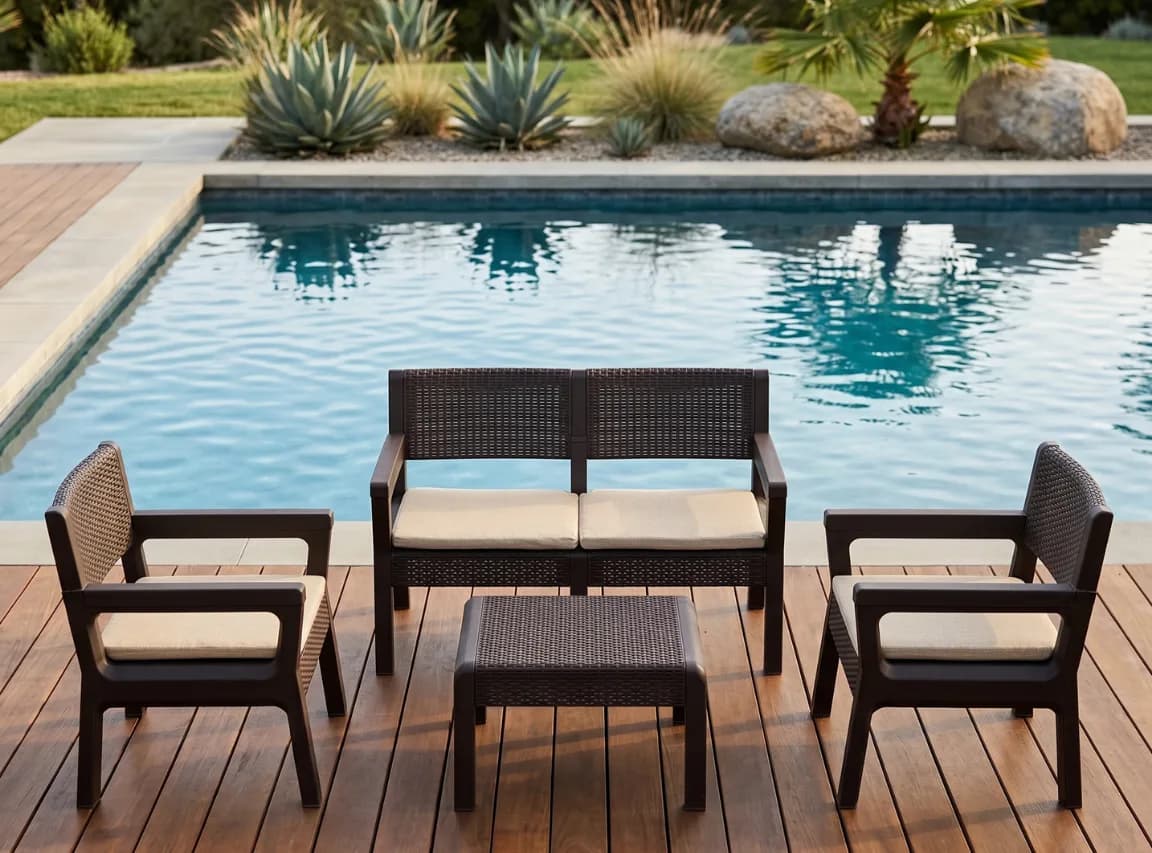 MEGA SET -4 SEATERS — Brown- Beige